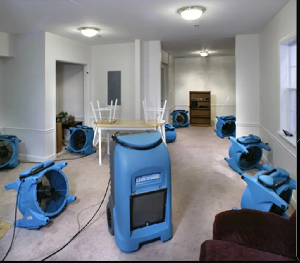 Air movers and dehumidifier setup for Water Damage Restoration in Oro Valley
