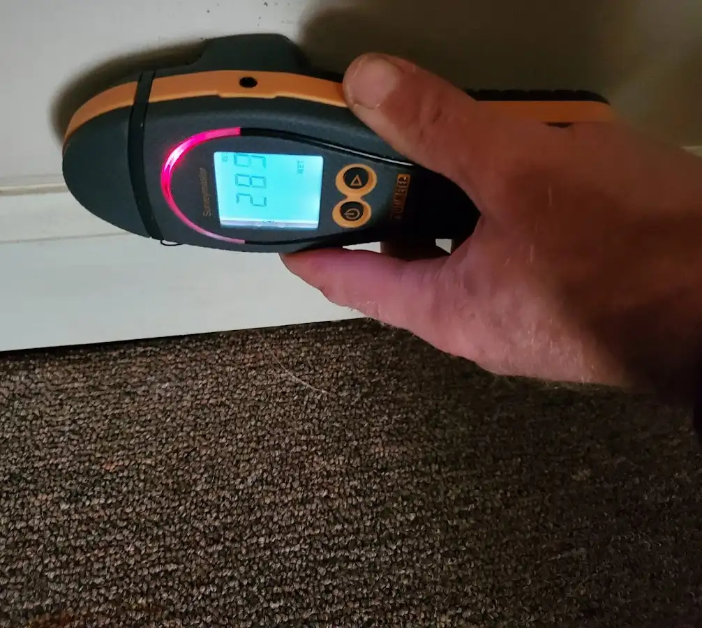 Moisture detection at baseboard during Mold Inspection & Testing in Oro Valley